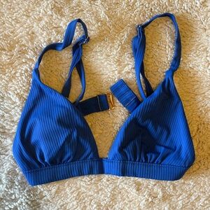 Target Royal Blue Ribbed Triangle Bikini Top